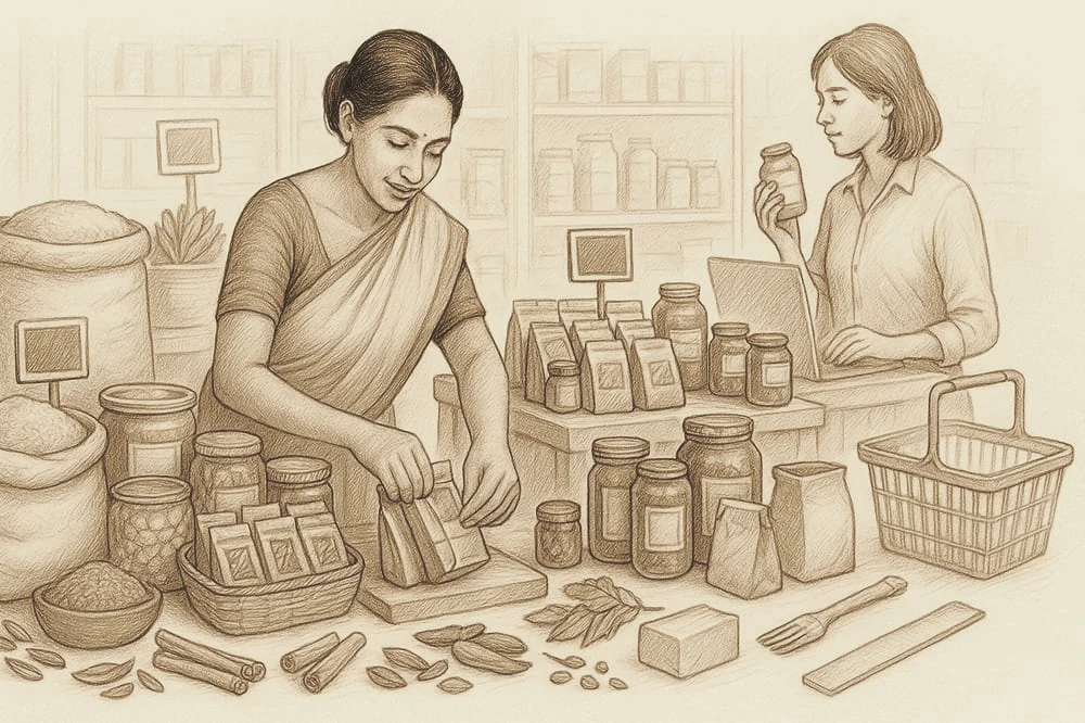 Retailers examining authentic Sri Lankan products