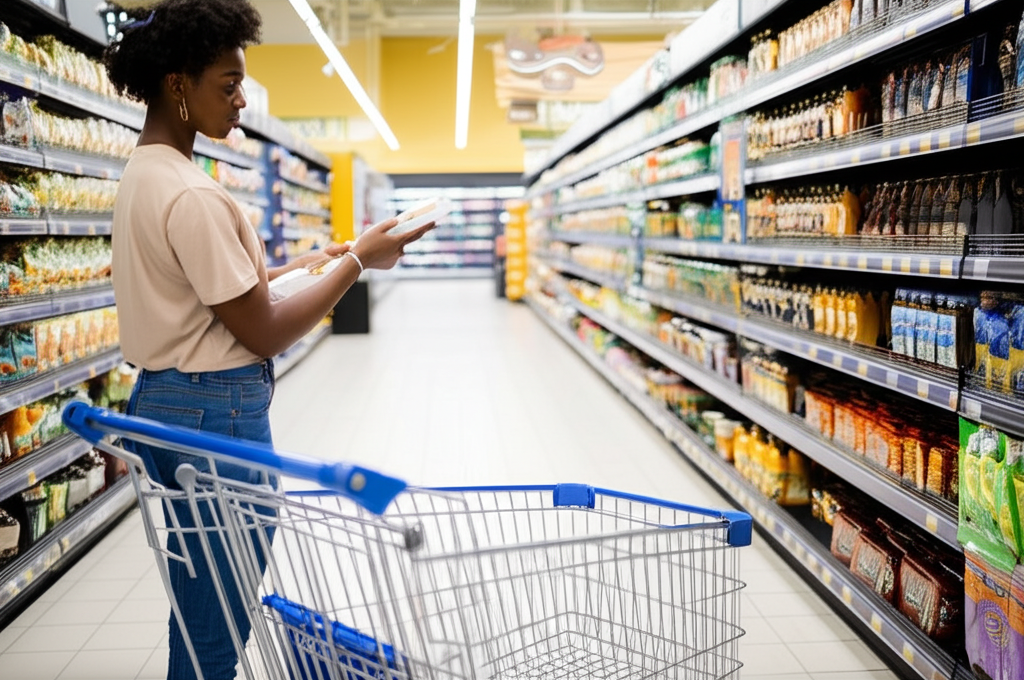 Customer examining product